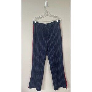 Urban Outfitters  Wide Leg Pants Women Navy Pinstripe Preppy Boho Size Large